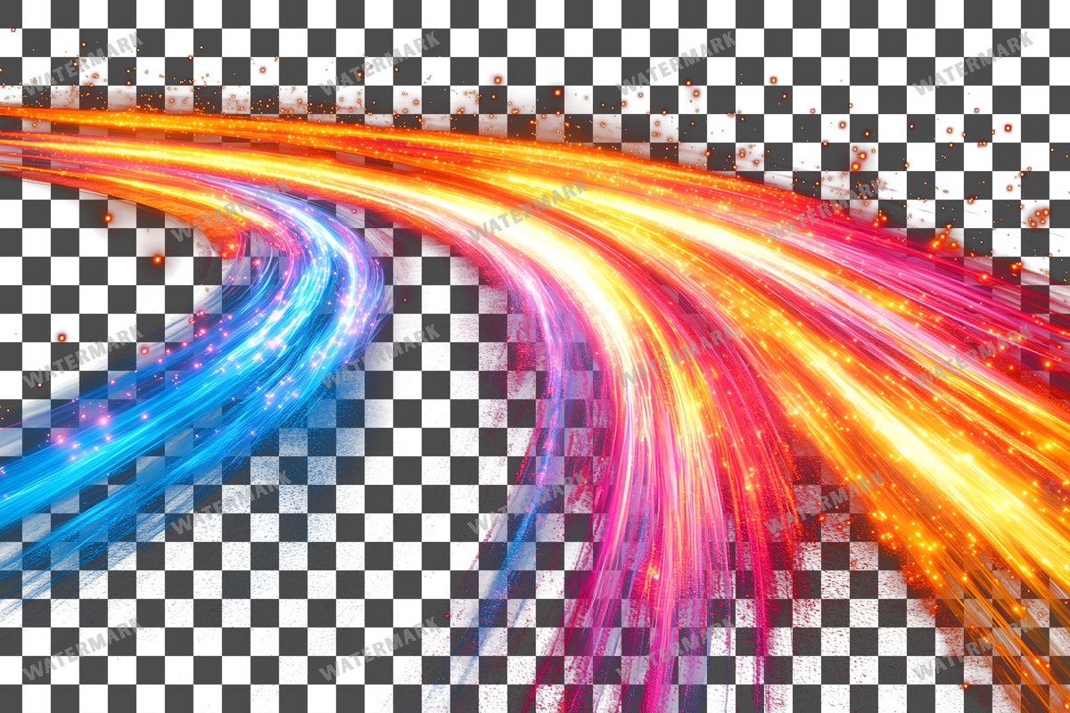 Abstract Light Streaks Dynamic Motion Transparent Overlay Pngs