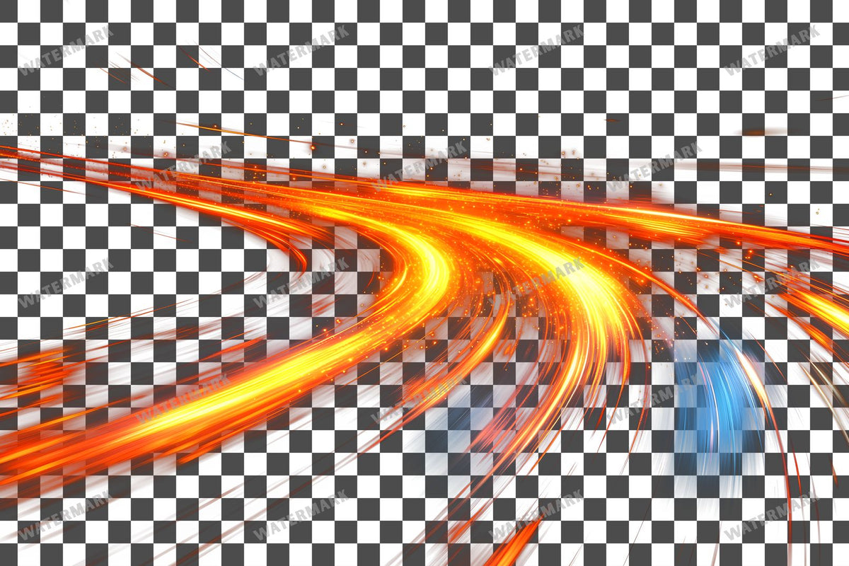 Abstract Orange Light Streaks Dynamic Transparent Overlay Pngs