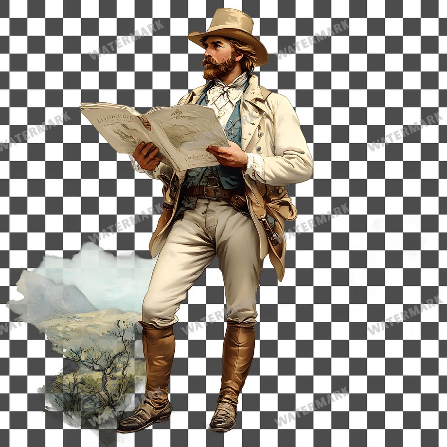 Adventurer Vintage Style Clipart Pngs
