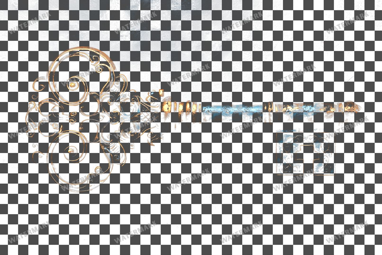 Ancient Gothic Key Transparent Overlay Pngs