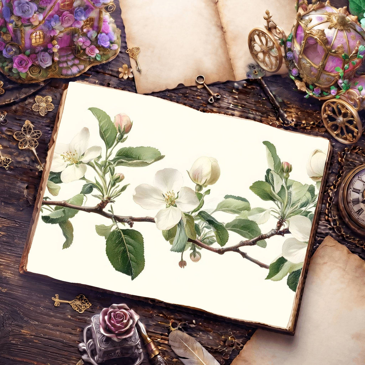 Apple Blossoms Digital Papers
