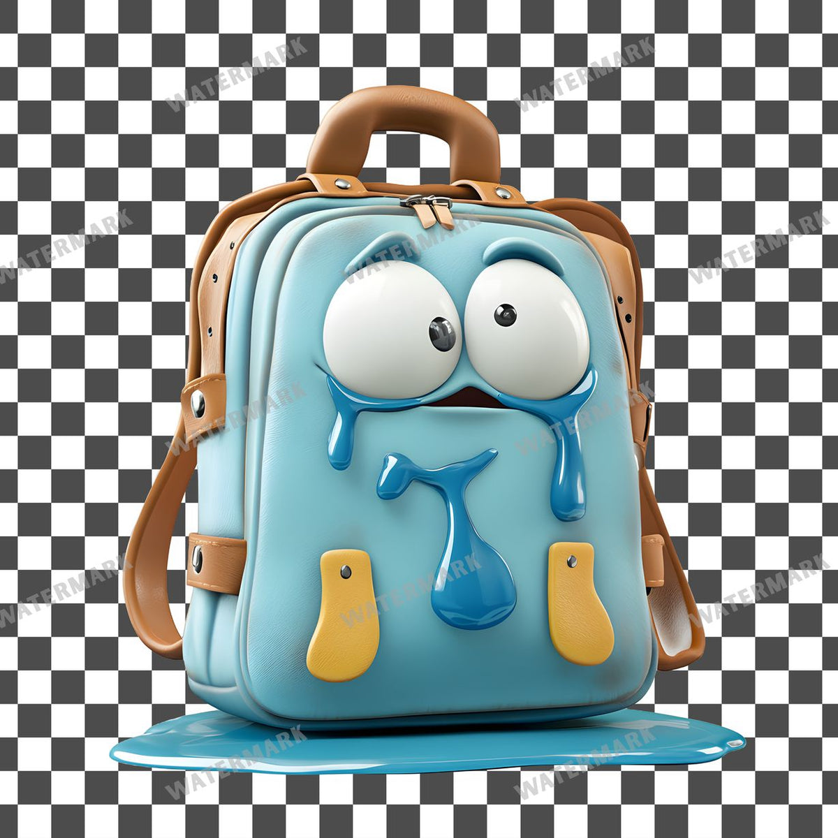 Backpack Spilling Supplies Clipart Pngs