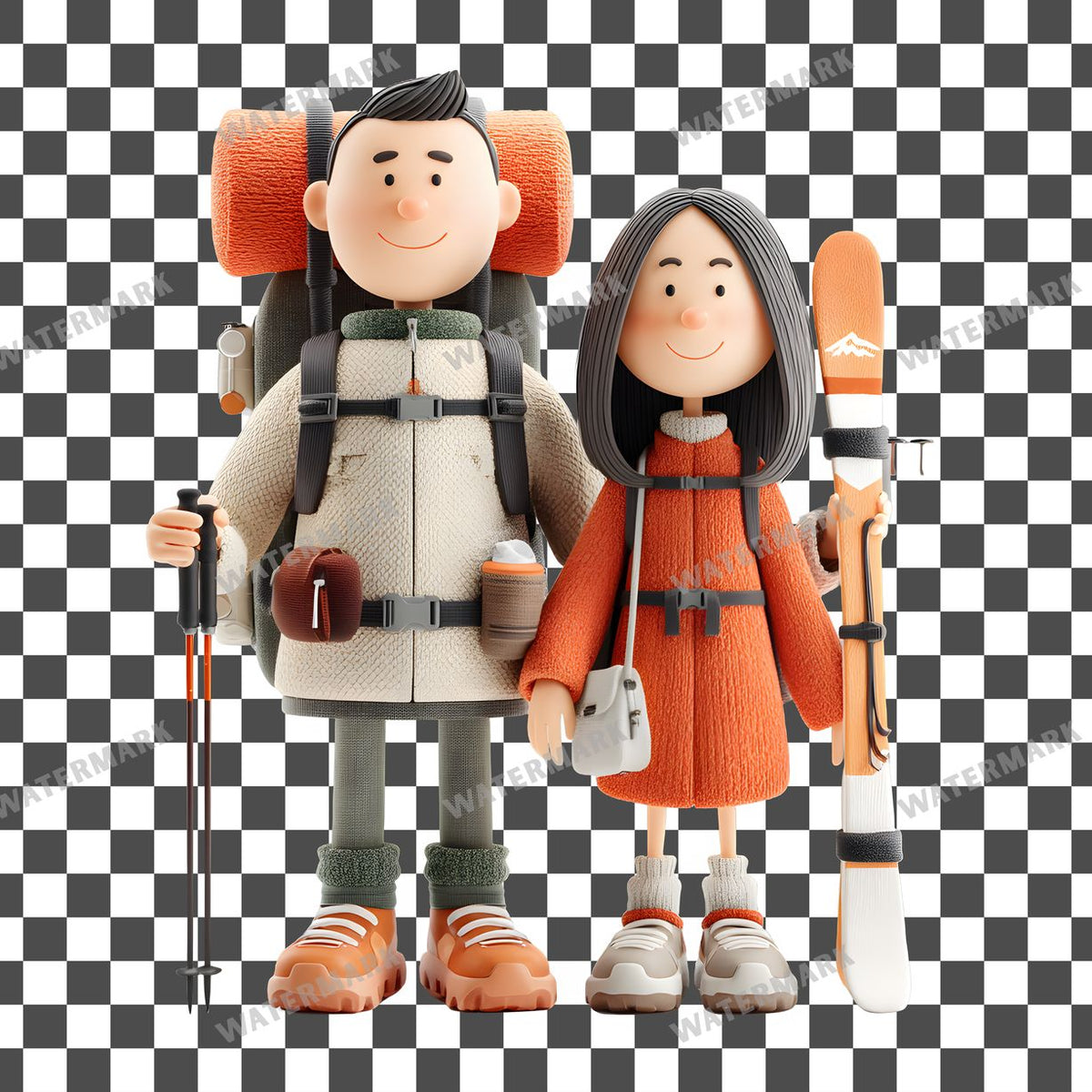 Backpacker Character Clipart Pngs