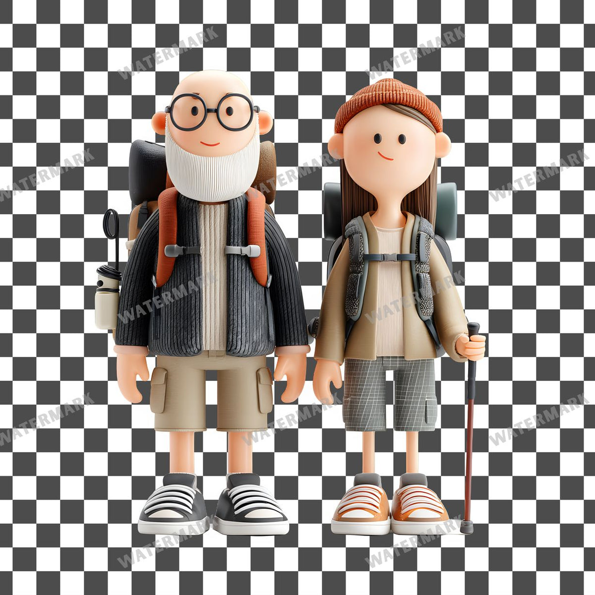Backpacker Couple Clipart Pngs