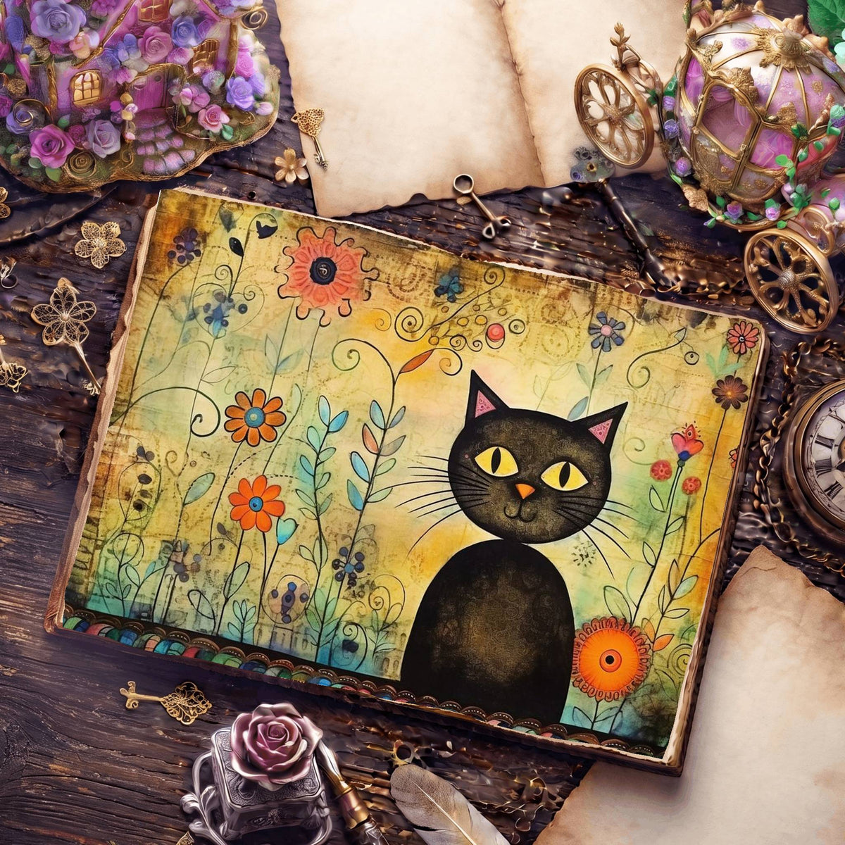 Black Cats Digital Papers