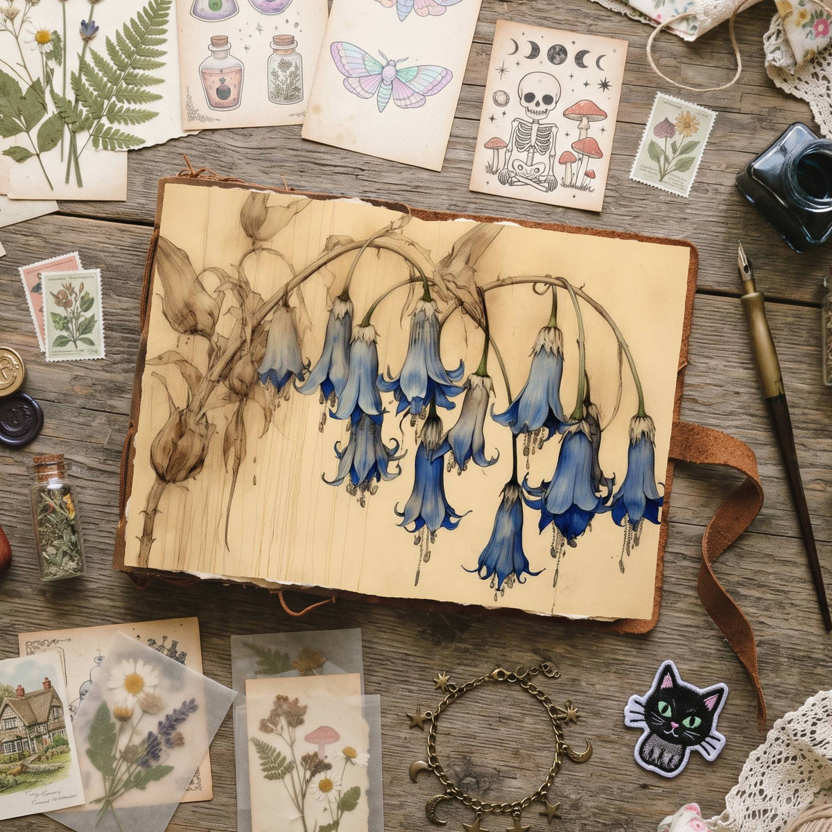 Blue Bell Flowers Digital Papers