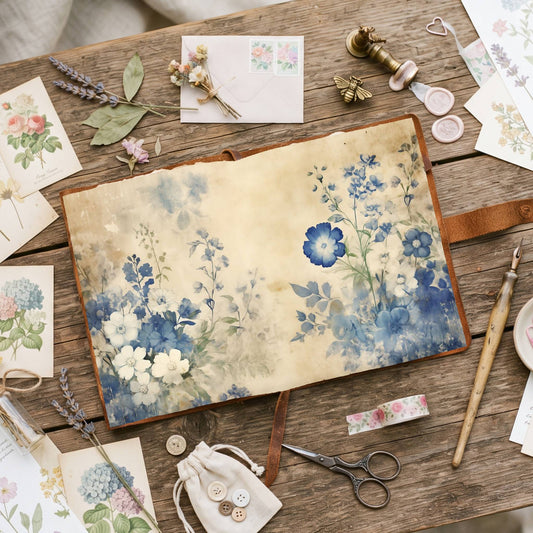 Blue Bouquet Digital Papers