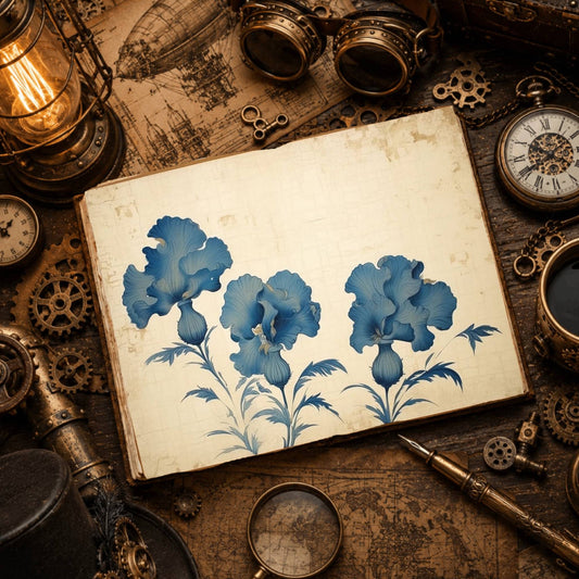 Blue Iris Flowers Digital Papers