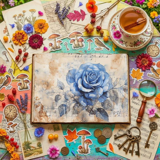 Blue Roses Digital Papers