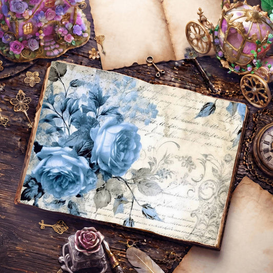 Blue Roses Digital Papers