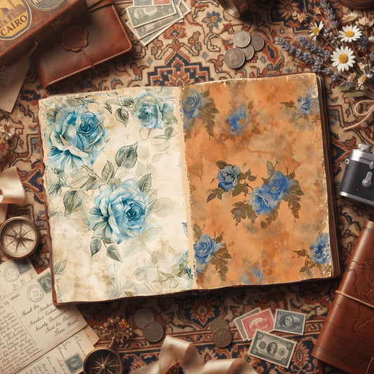Blue Roses Digital Papers