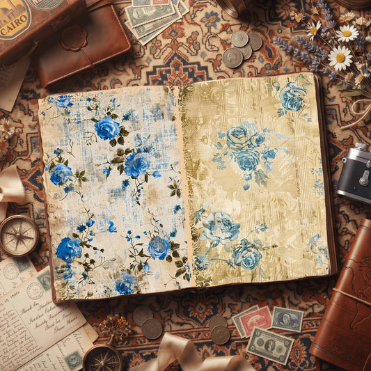 Blue Roses Digital Papers