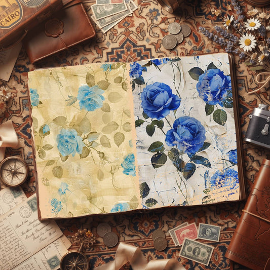 Blue Roses Digital Papers