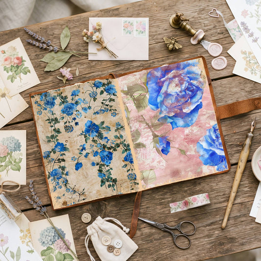 Blue Roses Digital Papers