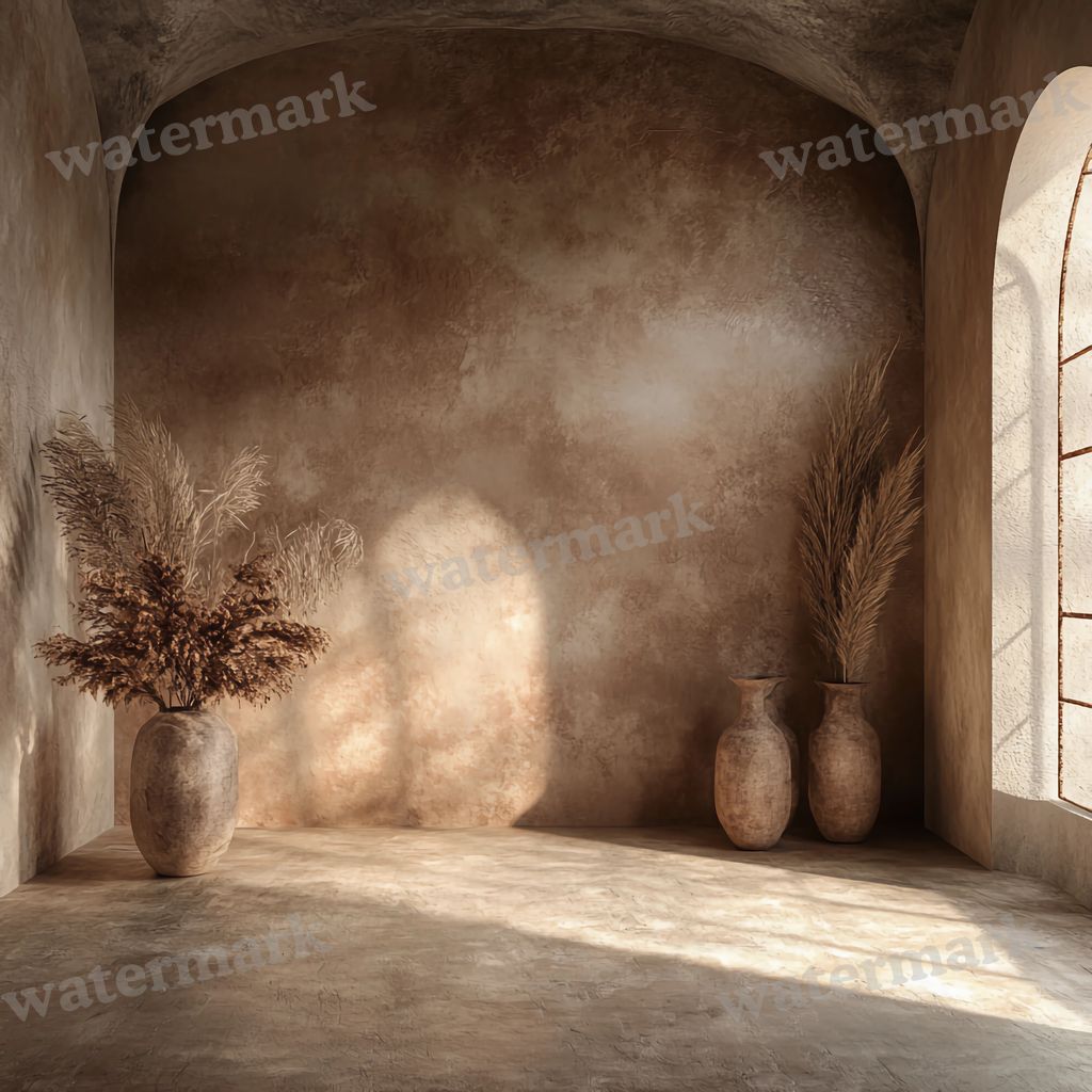 Boho Arches digital photo backdrop for photo editing, preview 1
