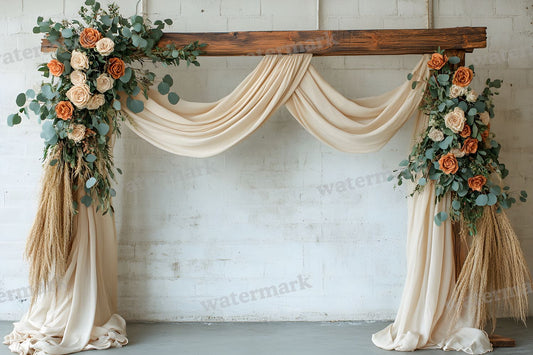 Boho Natural Wood Arch Backdrop Images