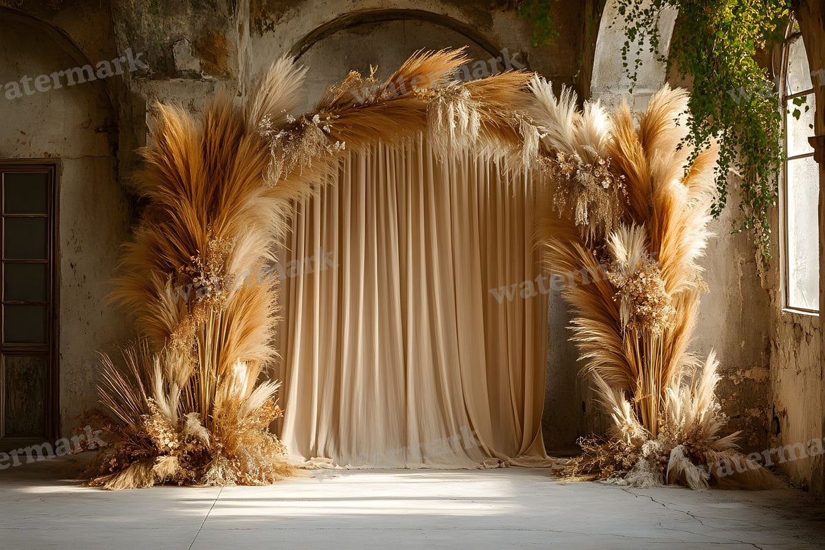 Boho Pampaarch Backdrop Images