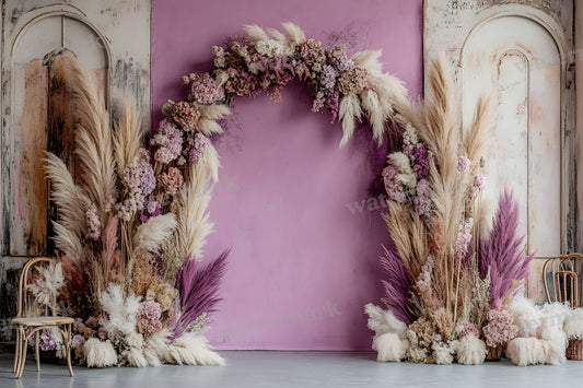 Boho Purple Arch Backdrop Images