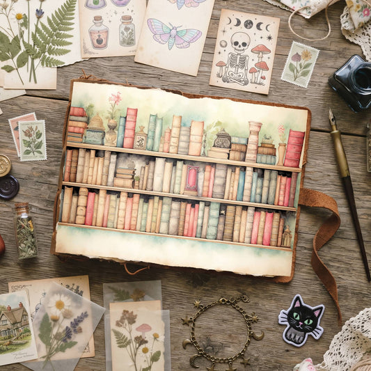 Book Shelves Digital Papers