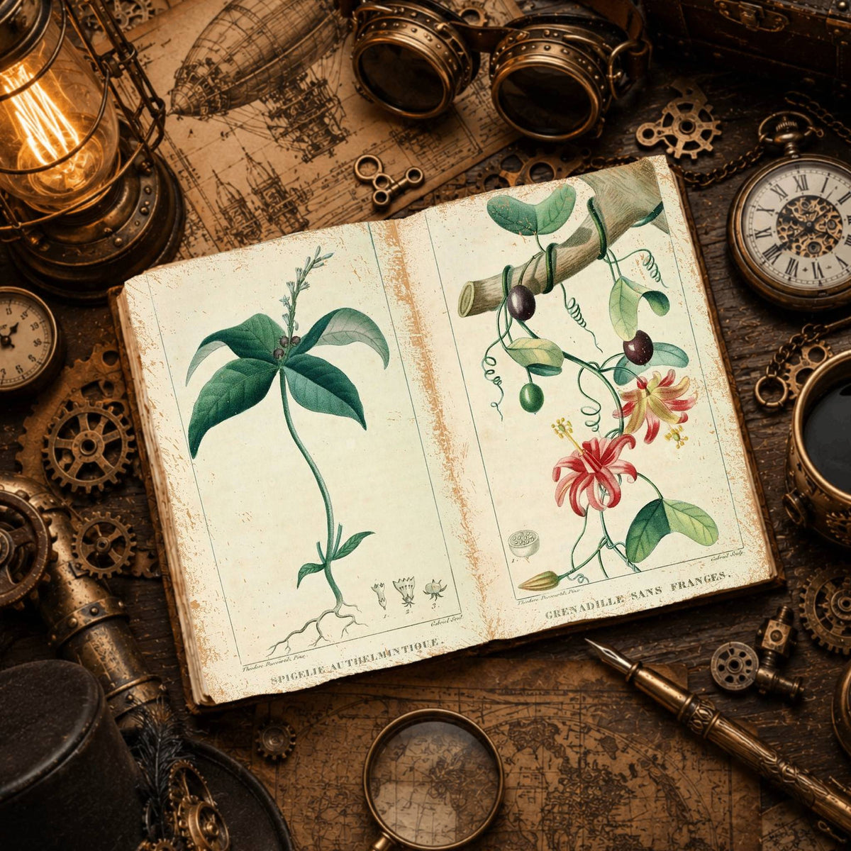Botanical printable junk journal paper, page preview 2