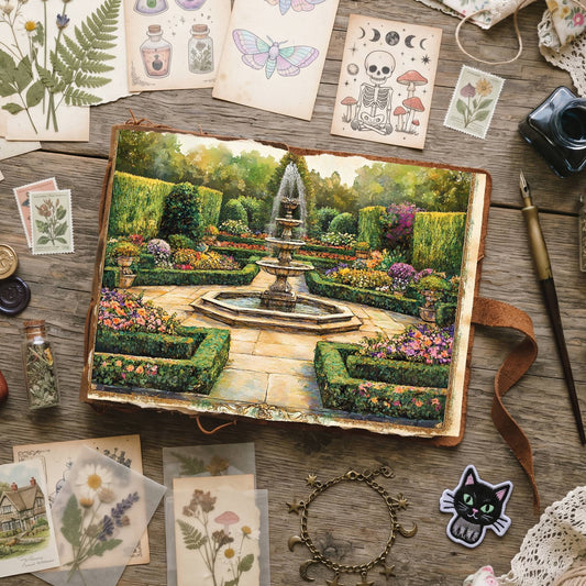 Botanical printable junk journal paper, page preview 2