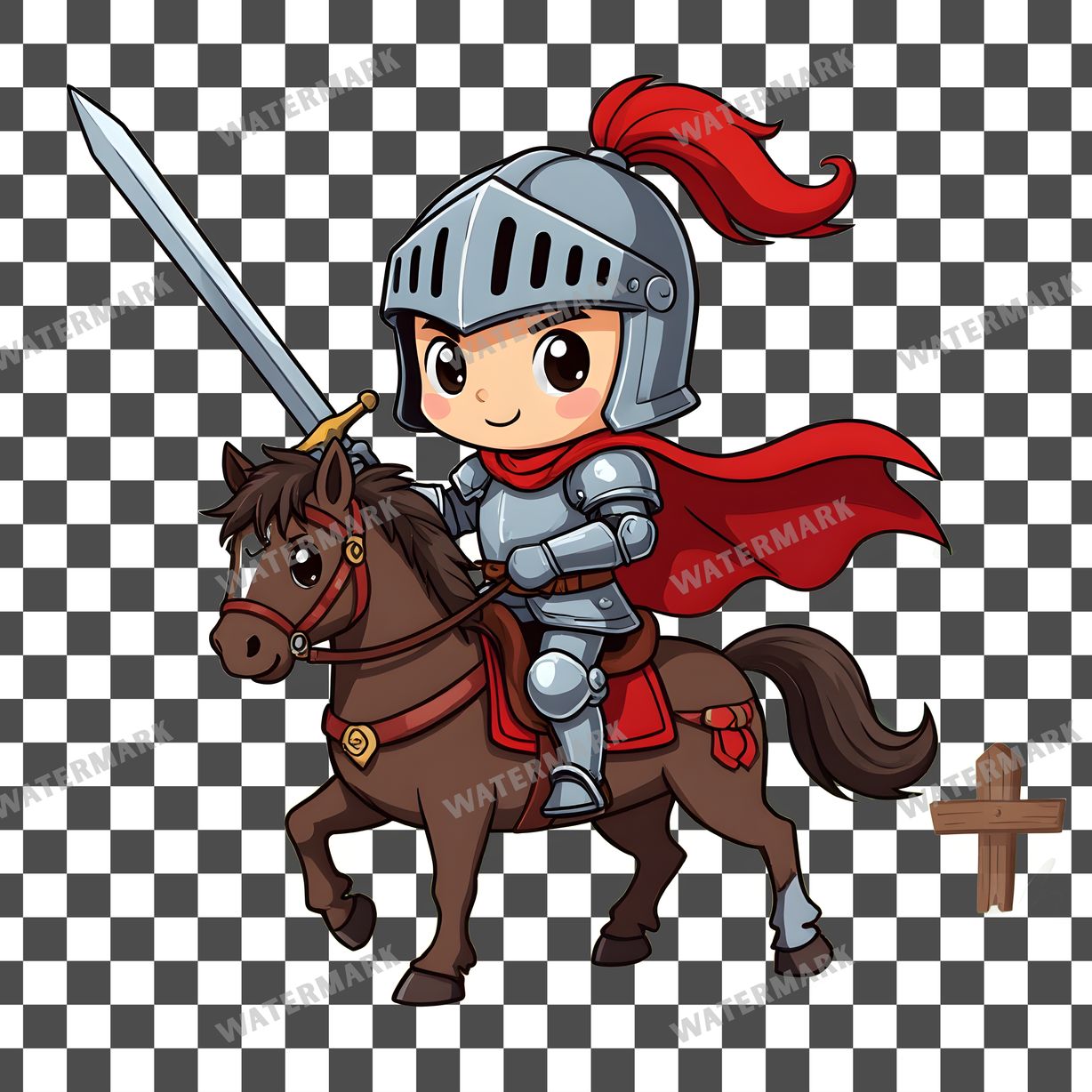 Brave Chibi Knight Clipart Pngs