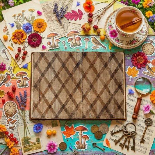 Brown Checkered Digital Papers