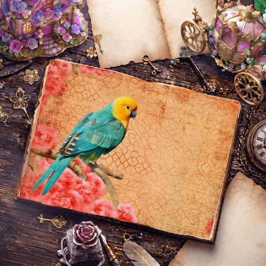 Budgie Parakeet Birds Pastel Digital Papers