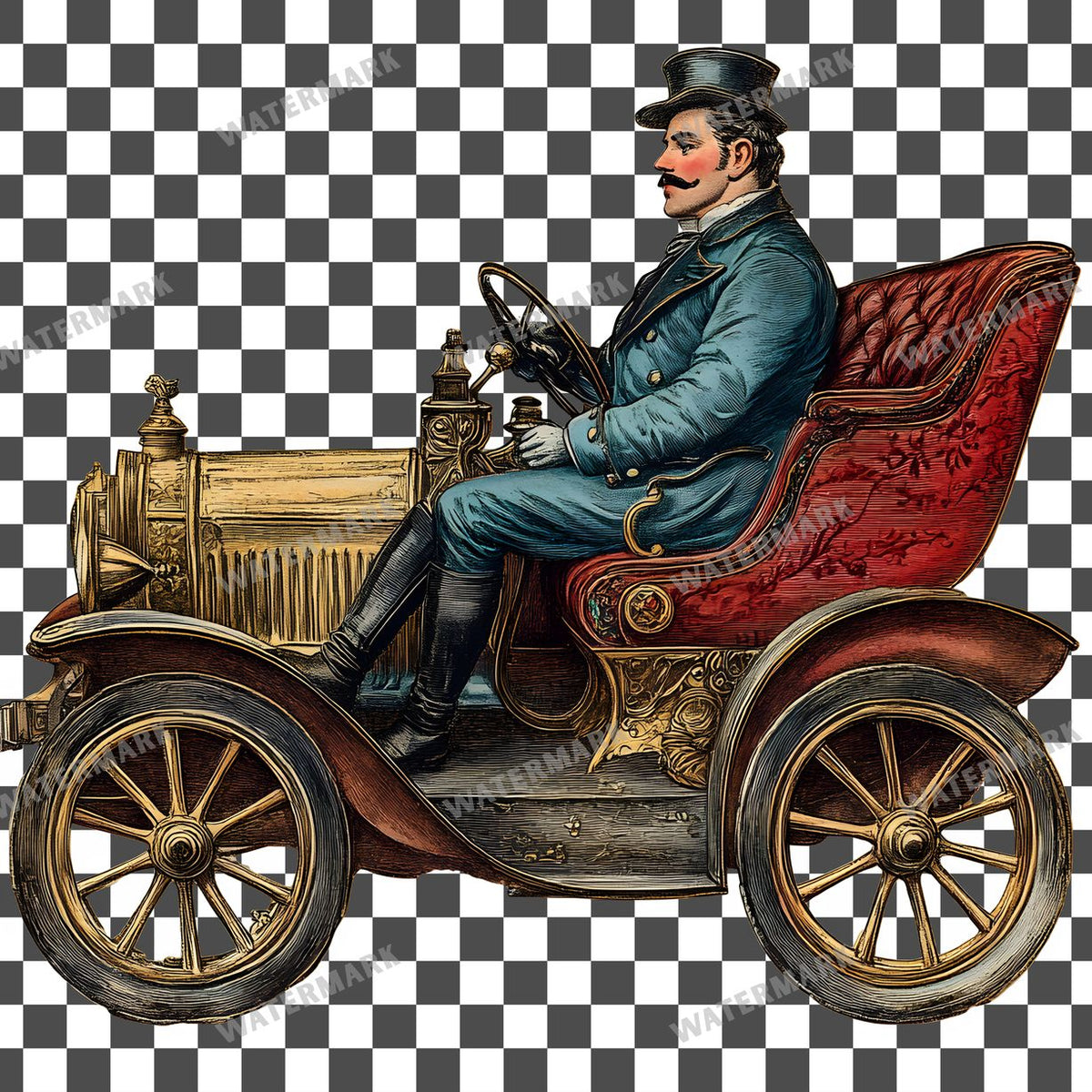 Car Vintage Style Clipart Pngs