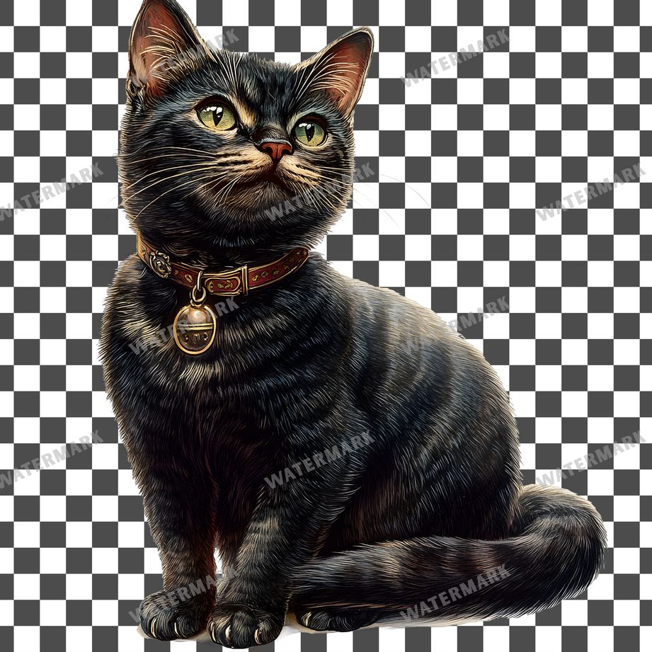Cat Vintage Style Clipart Pngs