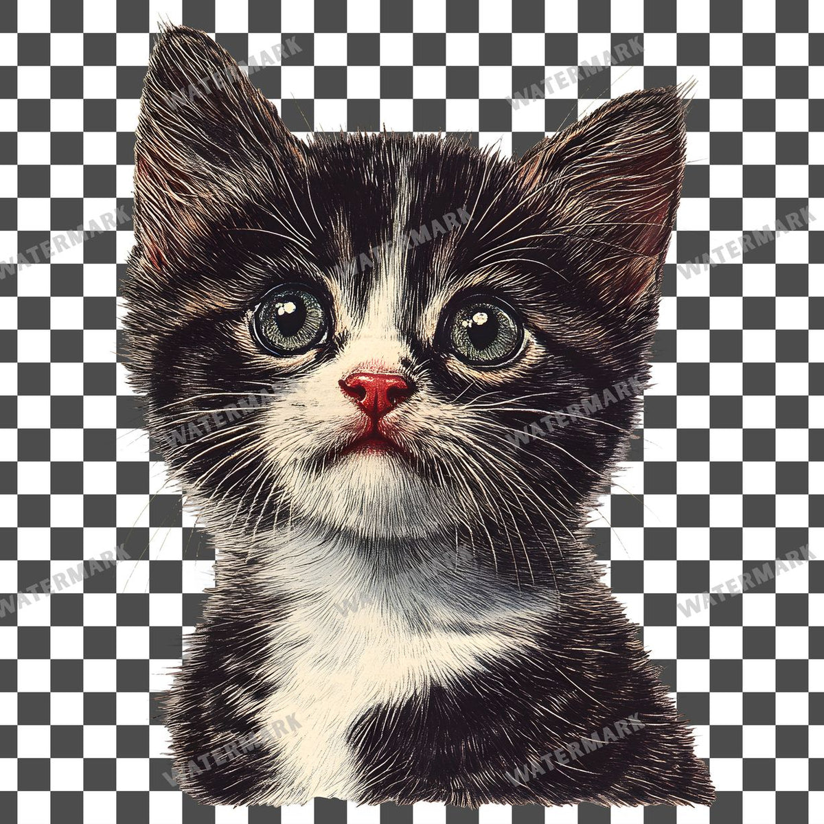 Cat Vintage Style Clipart Pngs