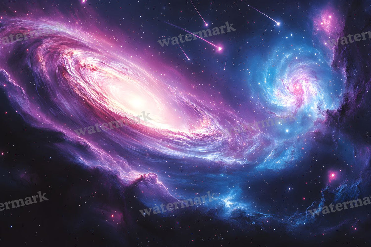 Celestial Galaxy Glow digital photo backdrop for photo editing, preview 1