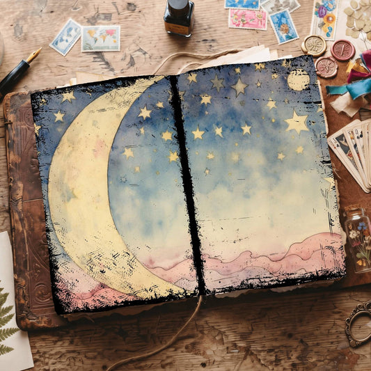 Celestial Moon Digital Papers