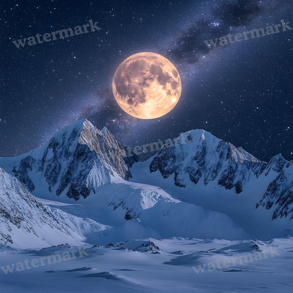 Celestial Moonlit digital photo backdrop for photo editing, preview 1