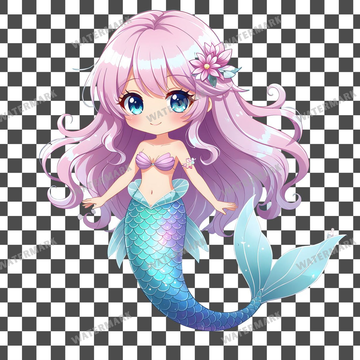 Chibi Anime Mermaid Clipart Pngs