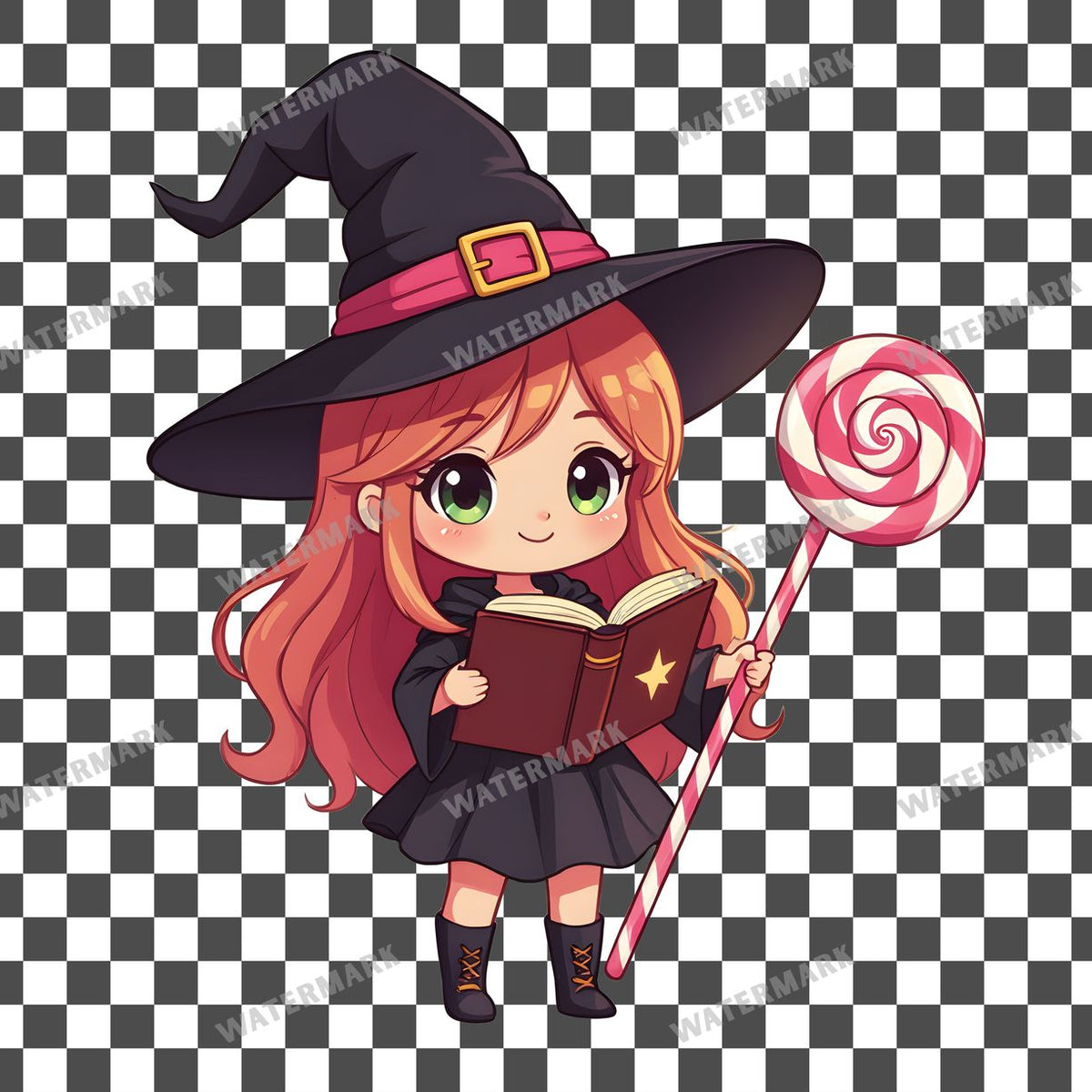Chibi Candy Witch Clipart Pngs