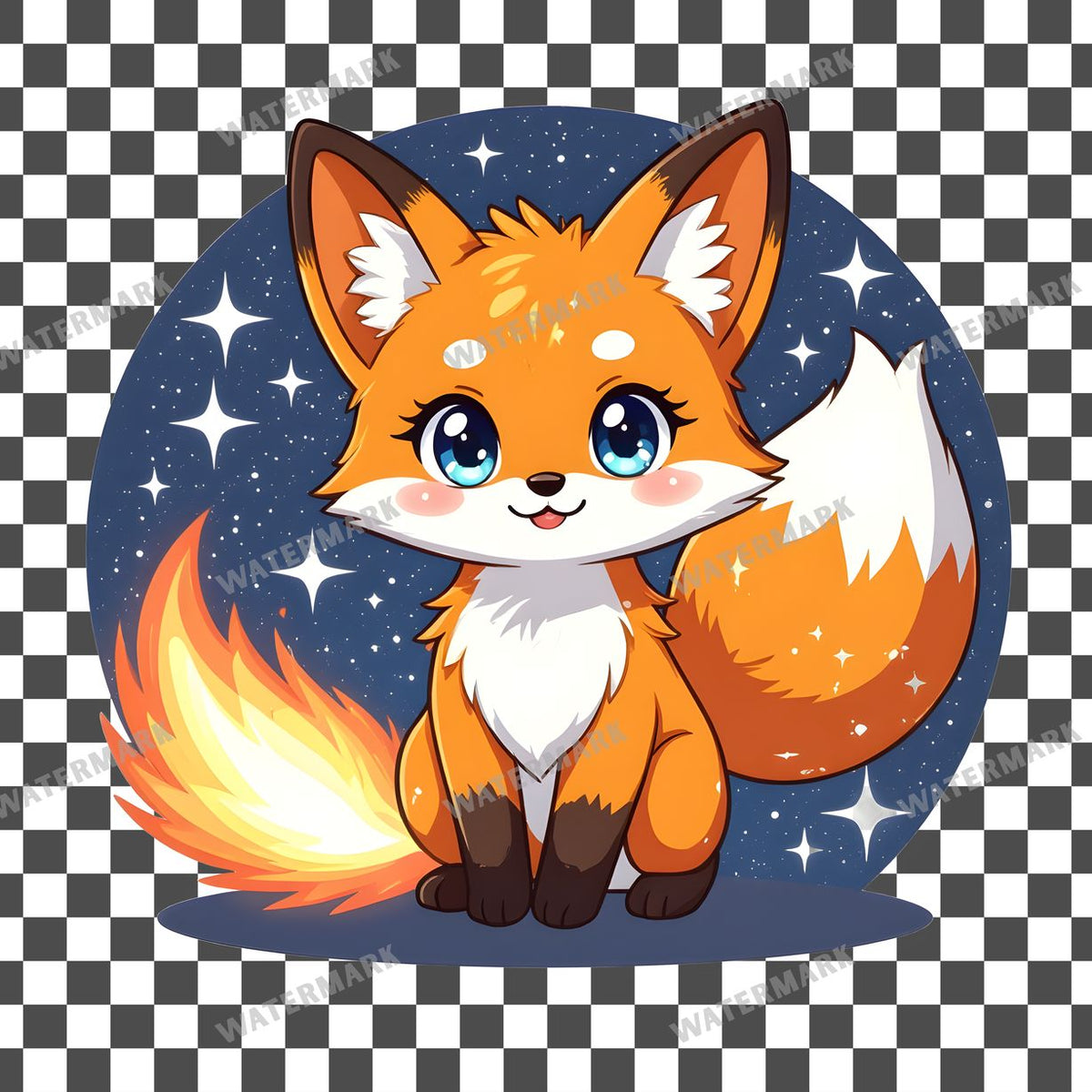 Chibi Cosmic Fox Clipart Pngs