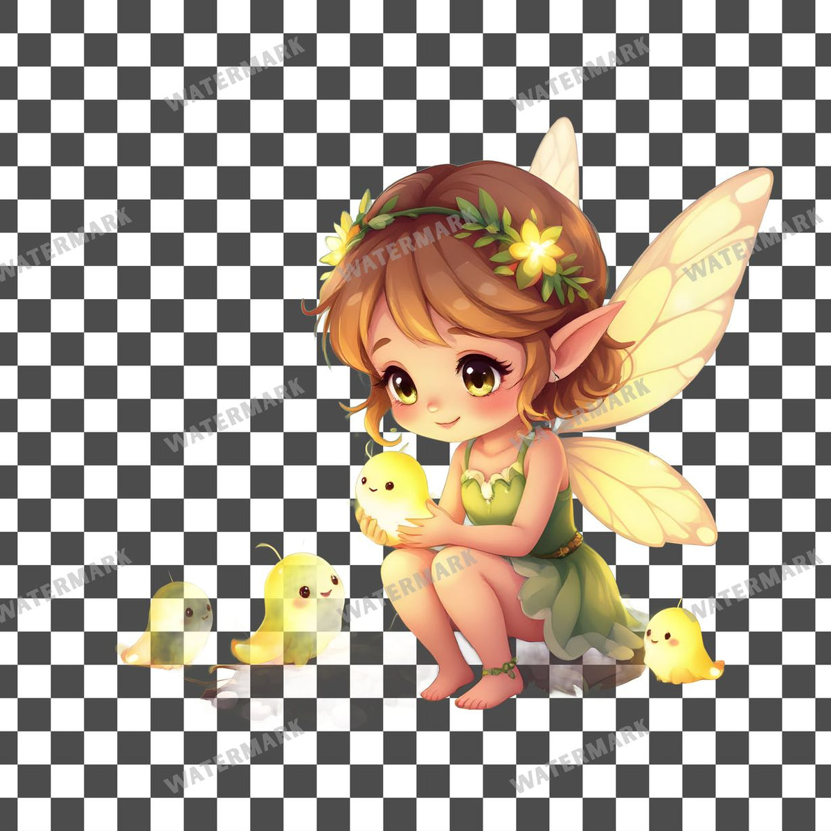 Chibi Fairy clipart PNG on a transparent background, design 2