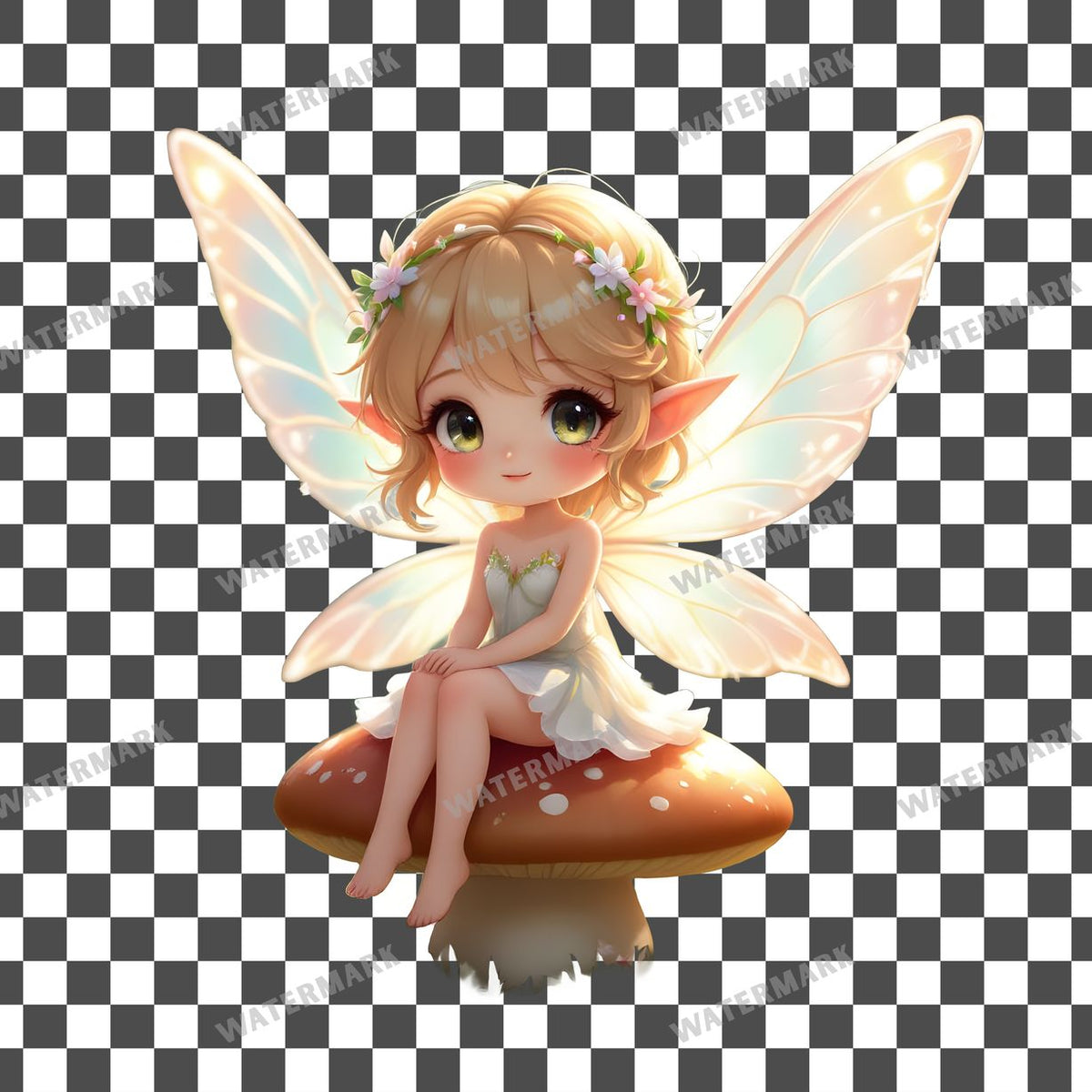Chibi Fairy clipart PNG on a transparent background, design 2