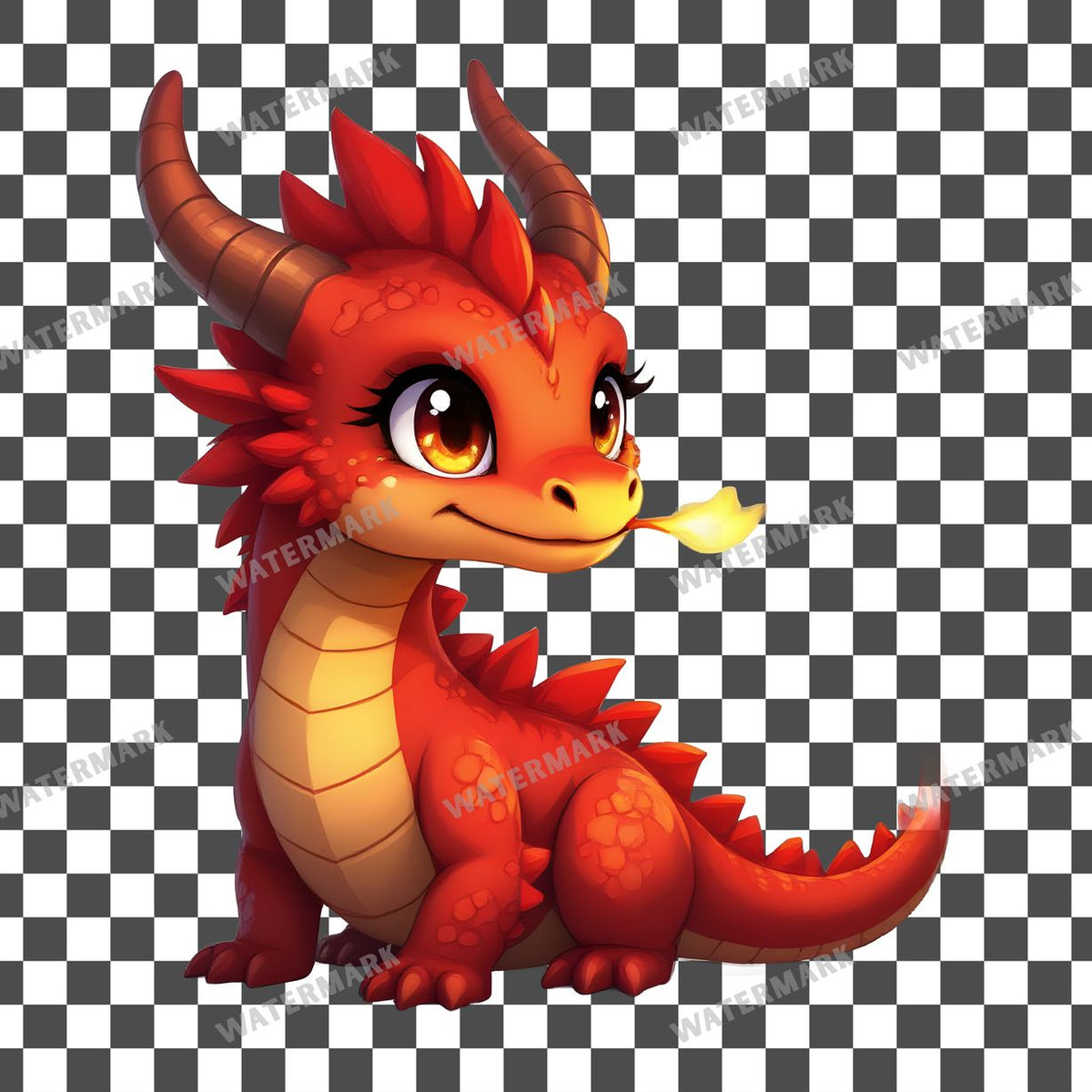 Chibi Fire Dragon Clipart Pngs