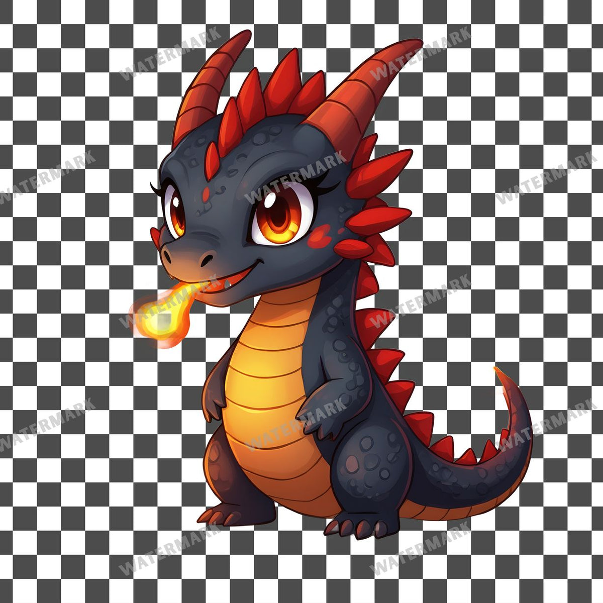 Chibi Magma Dragon Clipart Pngs