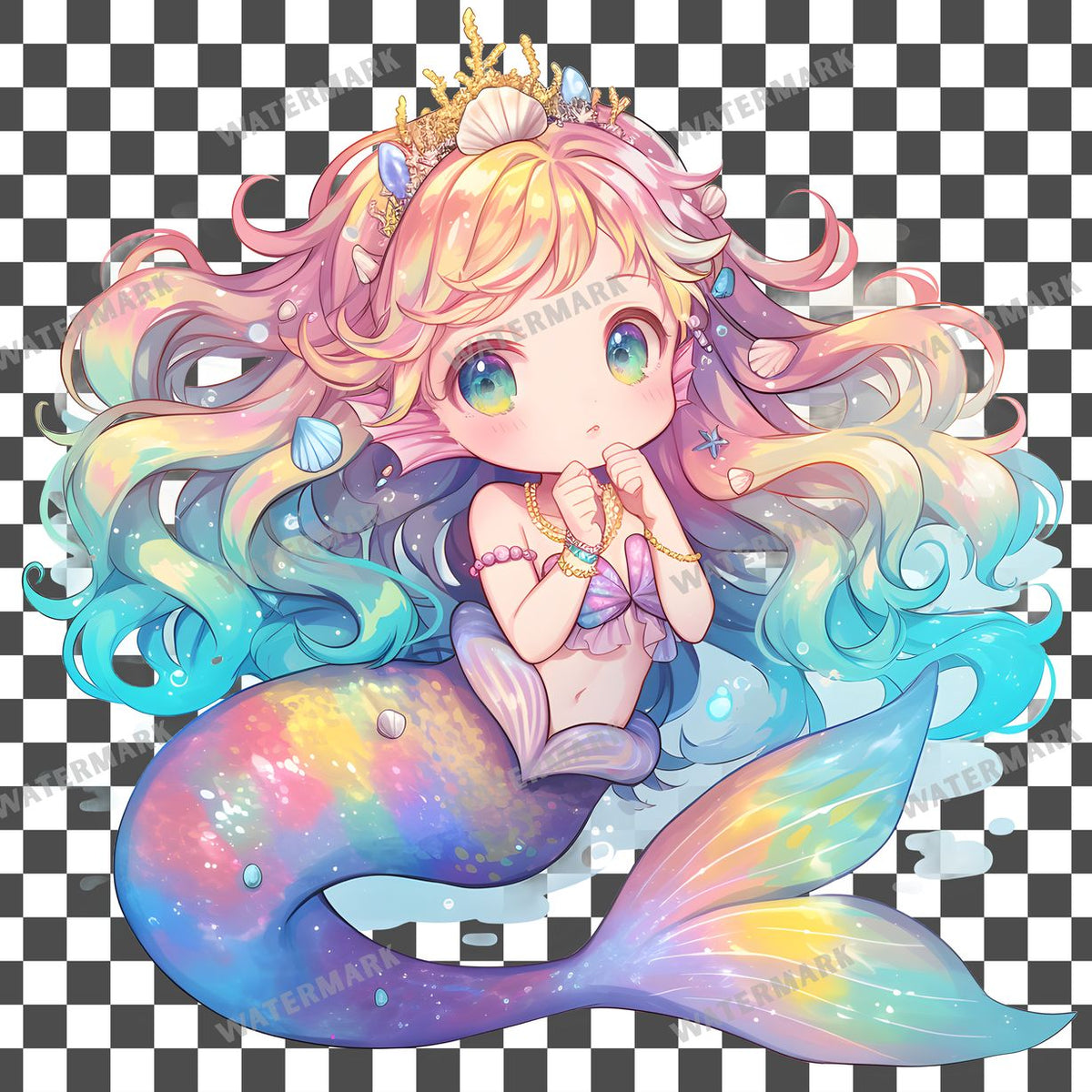Chibi Mermaid Clipart Pngs