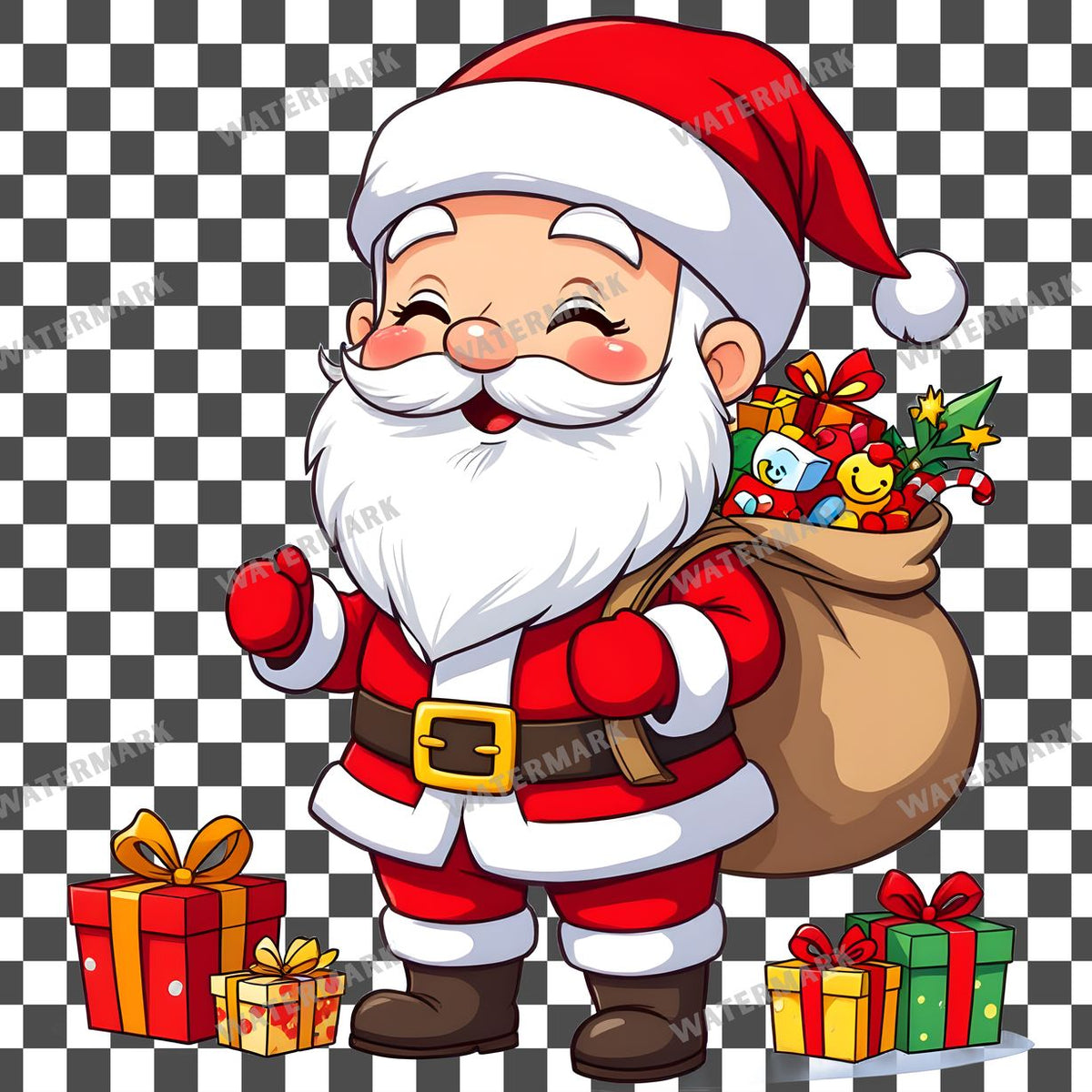 Chibi Santa Claus Clipart Pngs