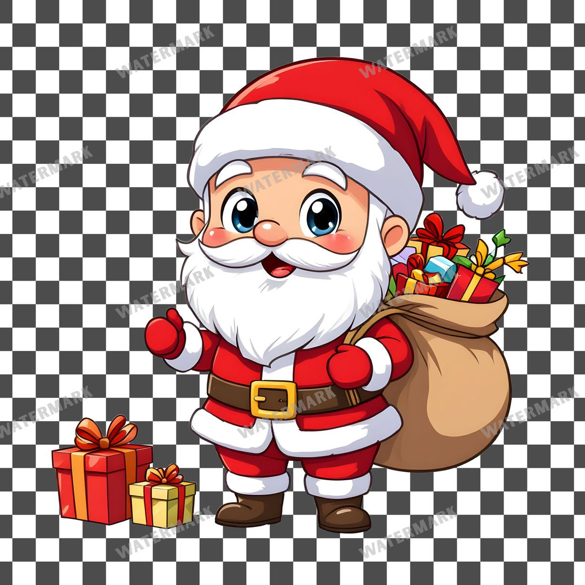 Chibi Santa Claus Clipart Pngs