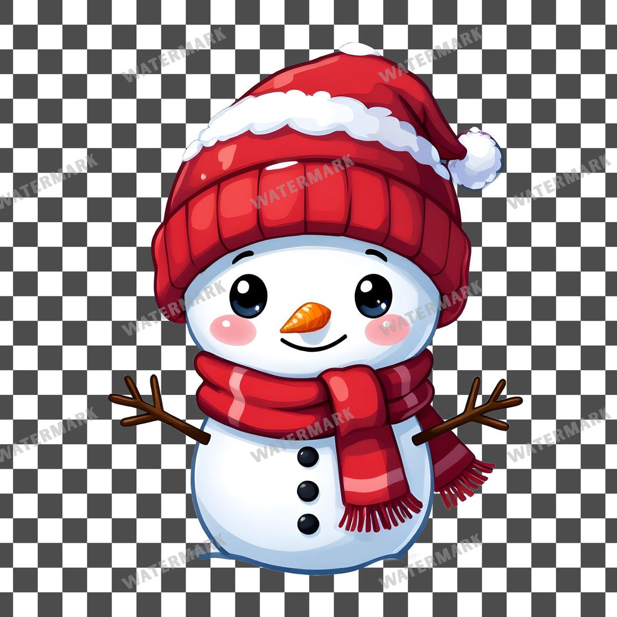 Chibi Snowmanscarf Clipart Pngs