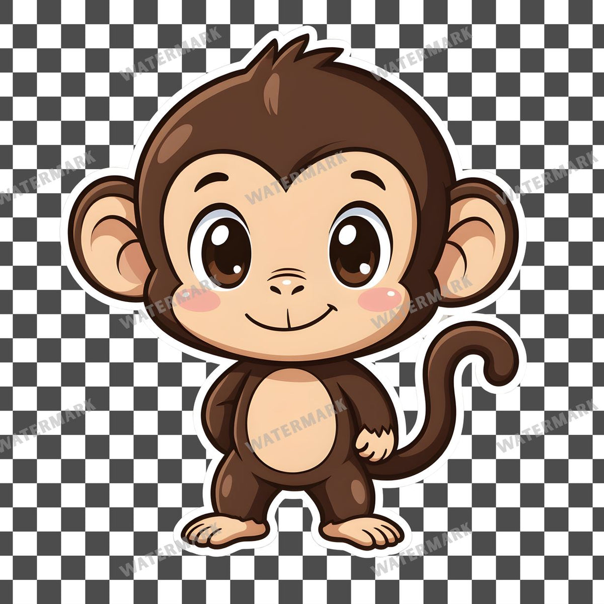 Chibi Style Monkey Clipart Pngs