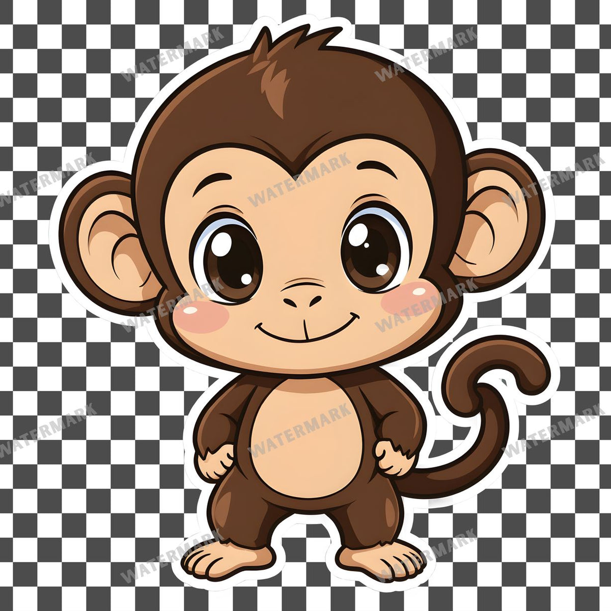 Chibi Style Monkey Clipart Pngs