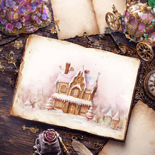Christmas Gingerbread House Digital Papers