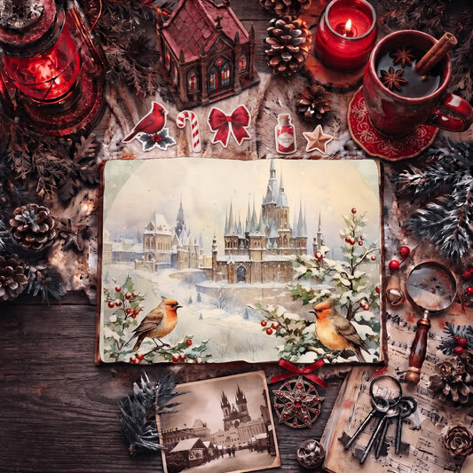 Christmas Robins Digital Papers