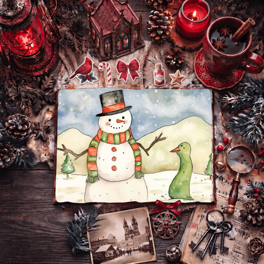 Christmas Snowman Digital Papers